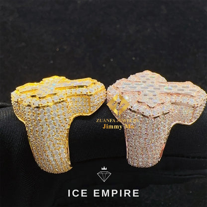 Iced Out Baguette 925 Silver Moissanite Ring