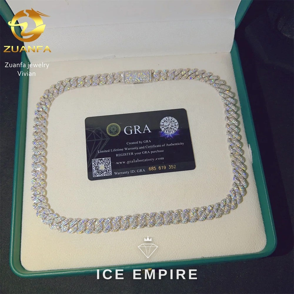 Iced Out Rose Gold Plated Moissanite Cuban Chain