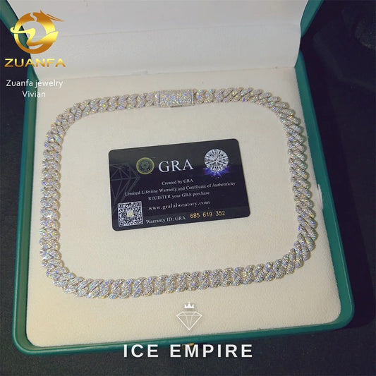 Iced Out Rose Gold Plated Moissanite Cuban Chain