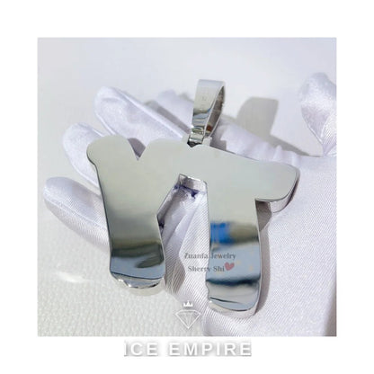 Iced Out Baguette 925 Silver Pendant