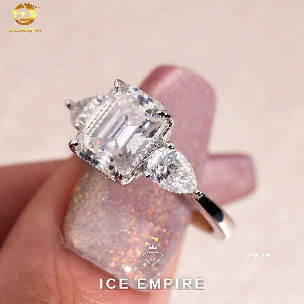 Iced Out Gold Plated Moissanite Wedding Band