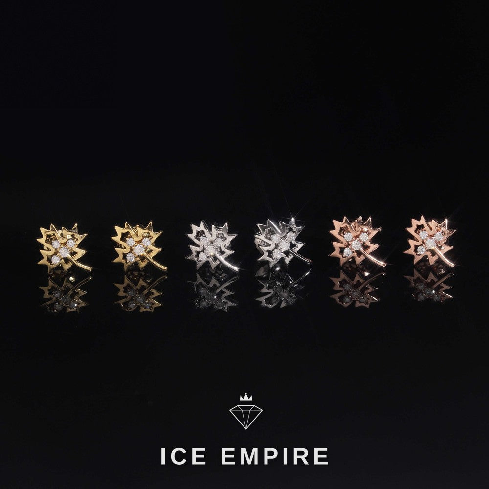 Iced Out Rose Gold Plated Moissanite Stud Earrings
