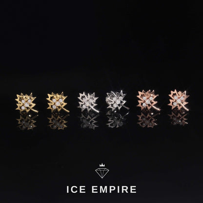 Iced Out Rose Gold Plated Moissanite Stud Earrings