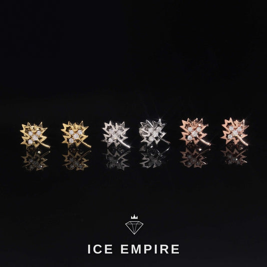 Iced Out Rose Gold Plated Moissanite Stud Earrings