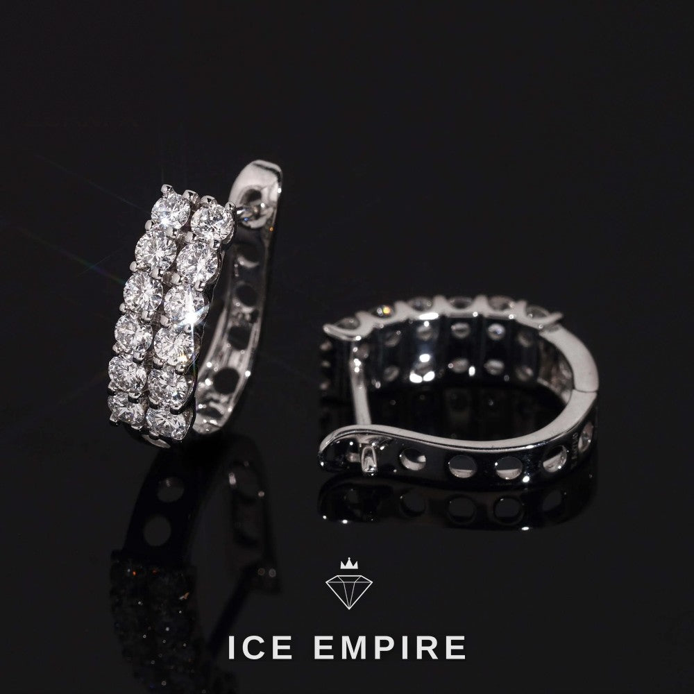 Iced Out 18K Gold Lab Grown Diamond Earrings