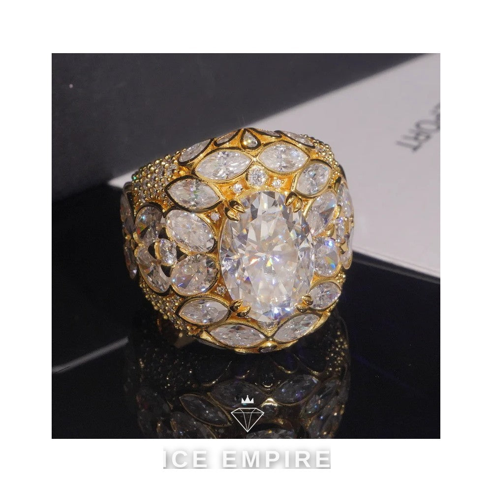 Iced Out 925 Silver Moissanite Ring
