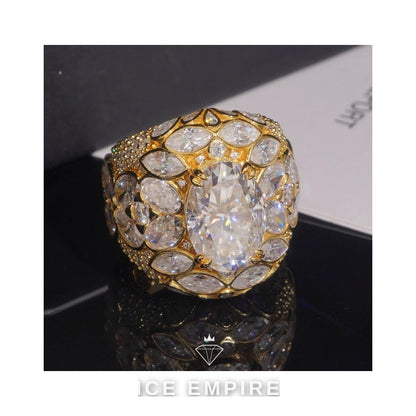 Iced Out 925 Silver Moissanite Ring