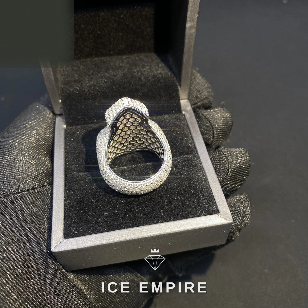 Iced Out Baguette Rose Gold Plated Moissanite Ring