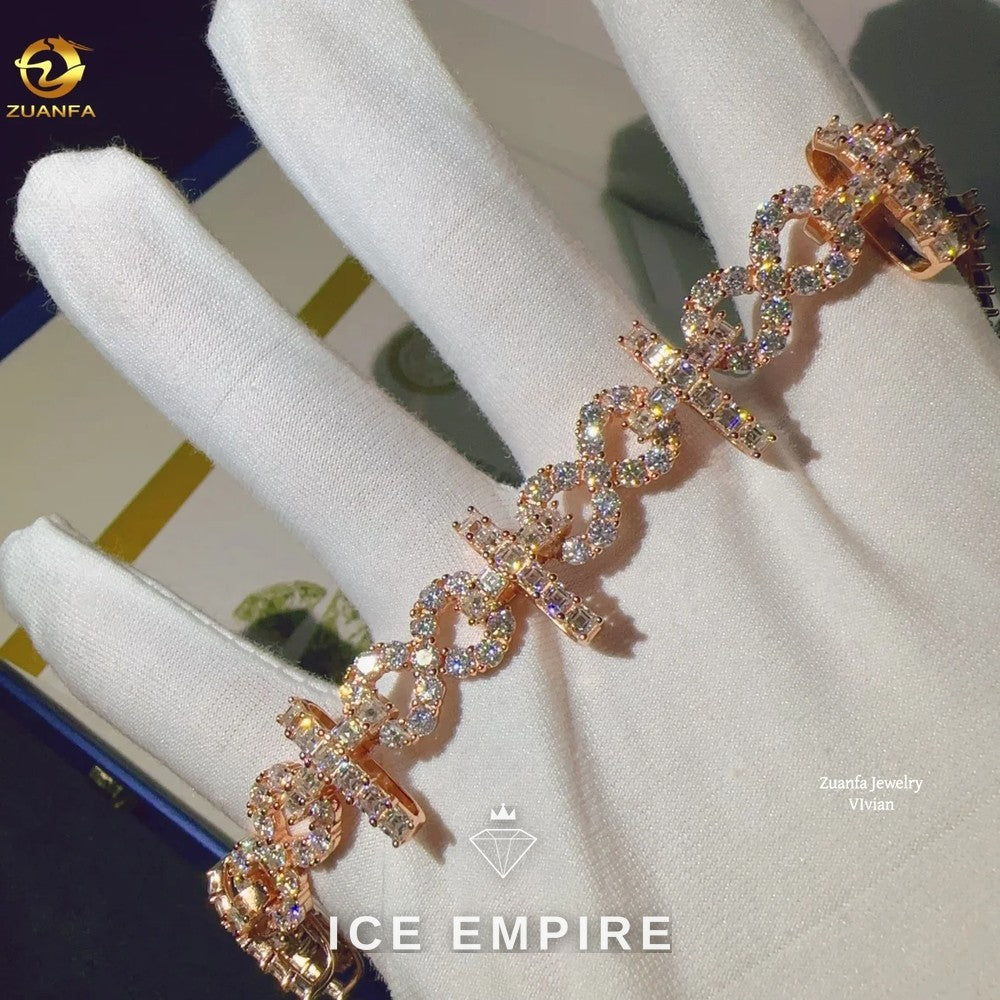 Iced Out Rose Gold Plated Moissanite Cuban Chain