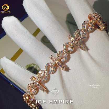 Iced Out Rose Gold Plated Moissanite Cuban Chain
