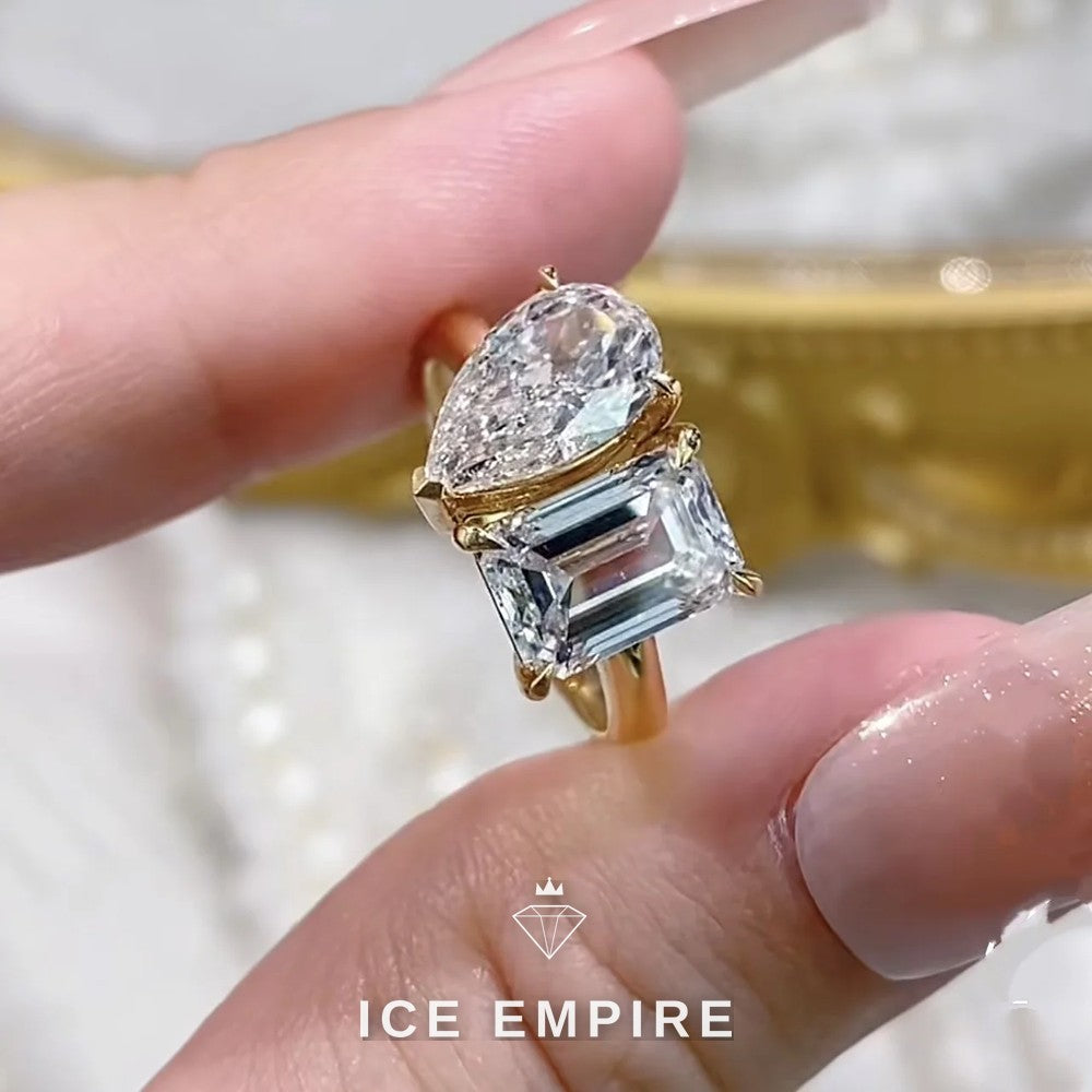 Iced Out 10K Gold Lab Grown Diamond Ring