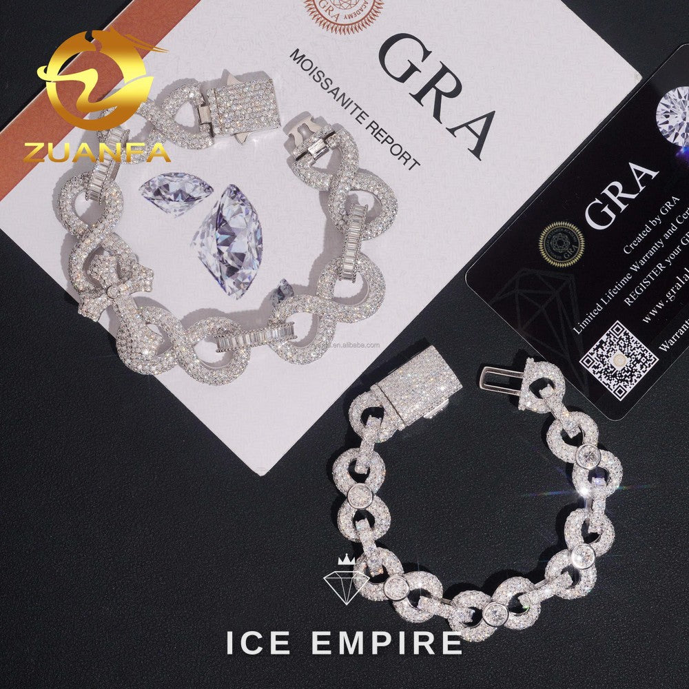 Iced Out 925 Silver Moissanite Cuban Chain