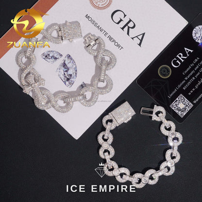 Iced Out 925 Silver Moissanite Cuban Chain