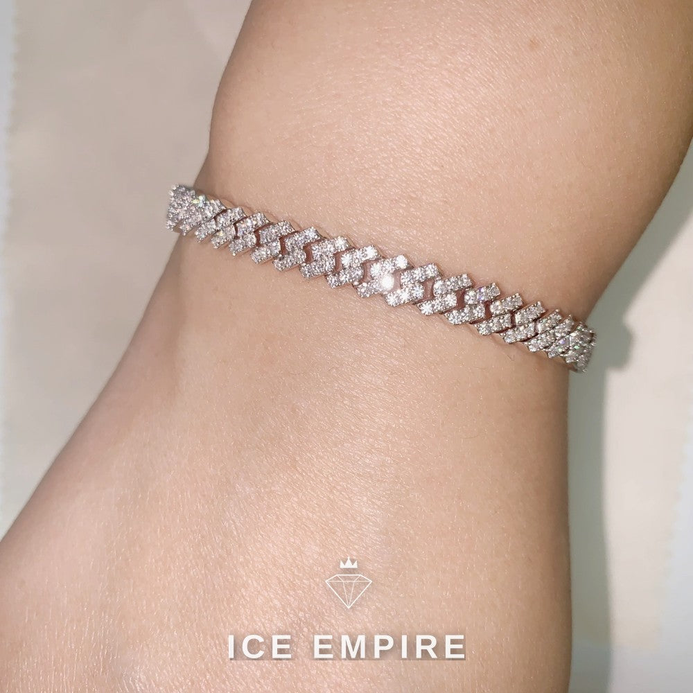 Iced Out 925 Silver Moissanite Cuban Chain