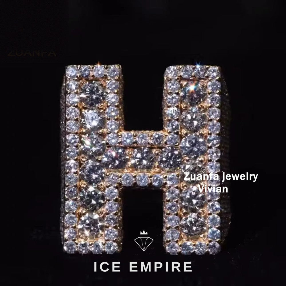 Iced Out 925 Silver Moissanite Ring
