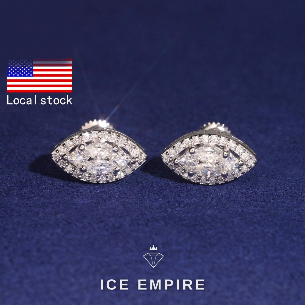 Iced Out Rose Gold Plated Moissanite Stud Earrings