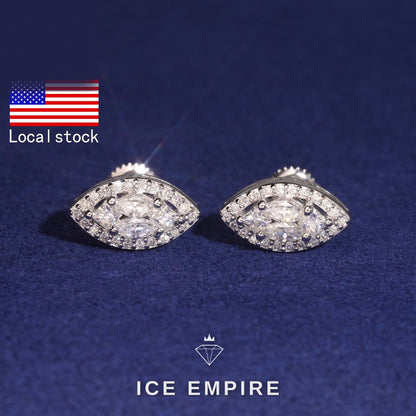 Iced Out Rose Gold Plated Moissanite Stud Earrings