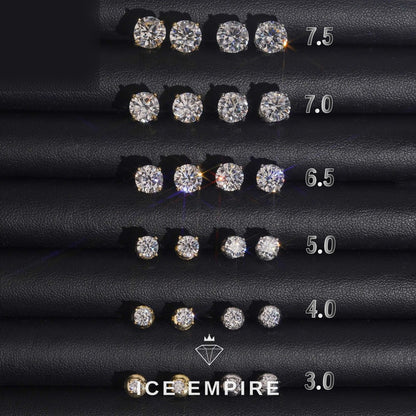 Iced Out Gold Plated Moissanite Stud Earrings