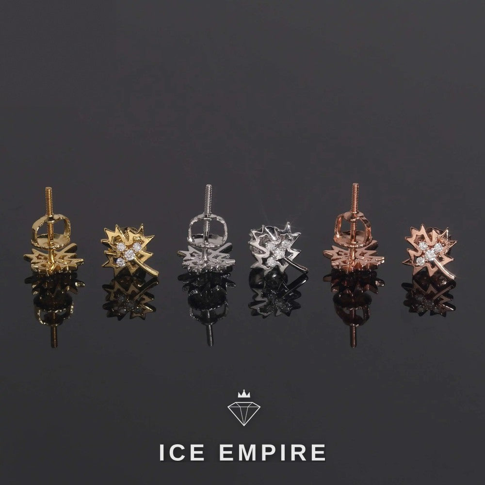 Iced Out Rose Gold Plated Moissanite Stud Earrings