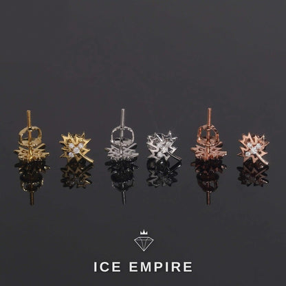 Iced Out Rose Gold Plated Moissanite Stud Earrings