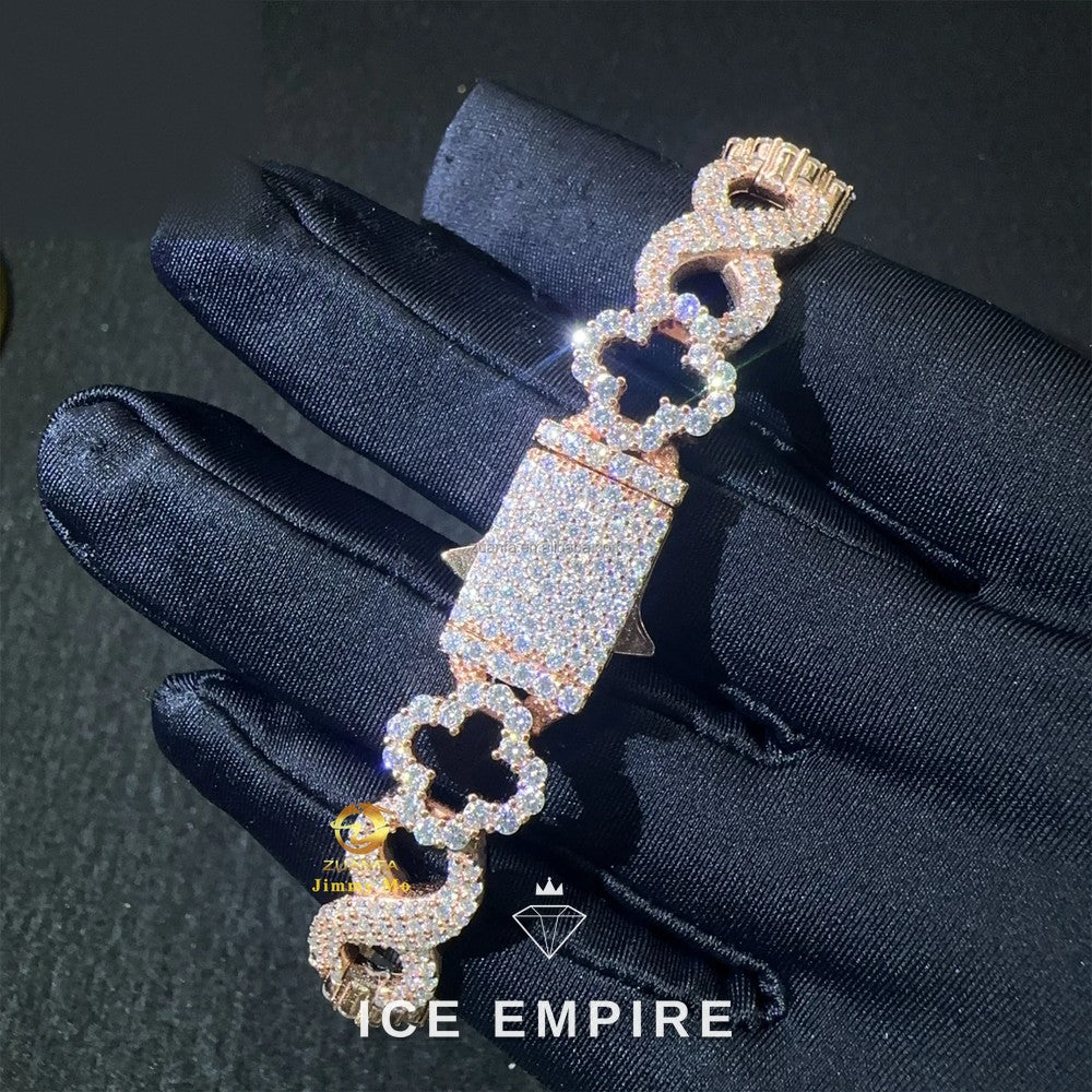 Iced Out 925 Silver Moissanite Cuban Chain