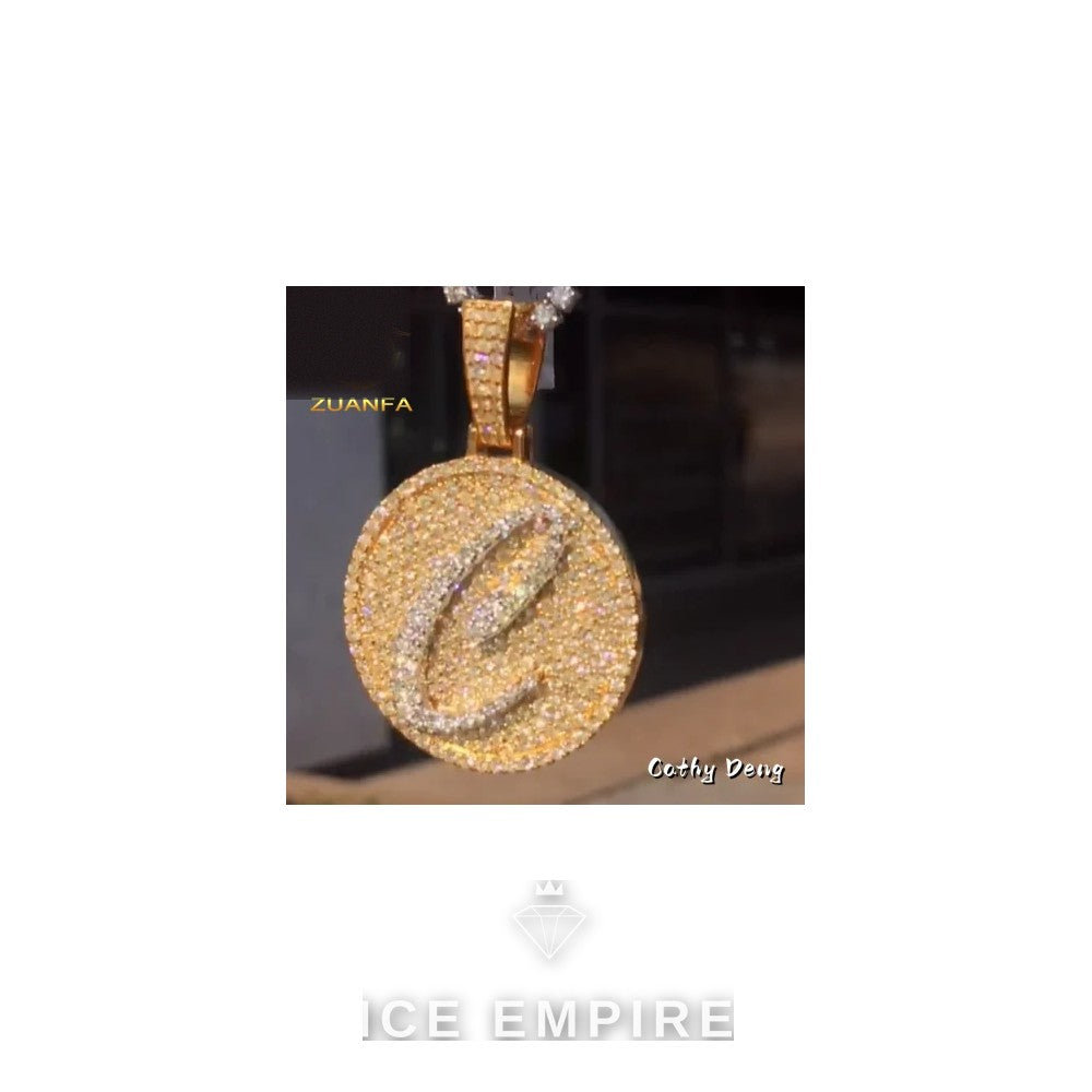 Iced Out Rose Gold Plated Moissanite Pendant