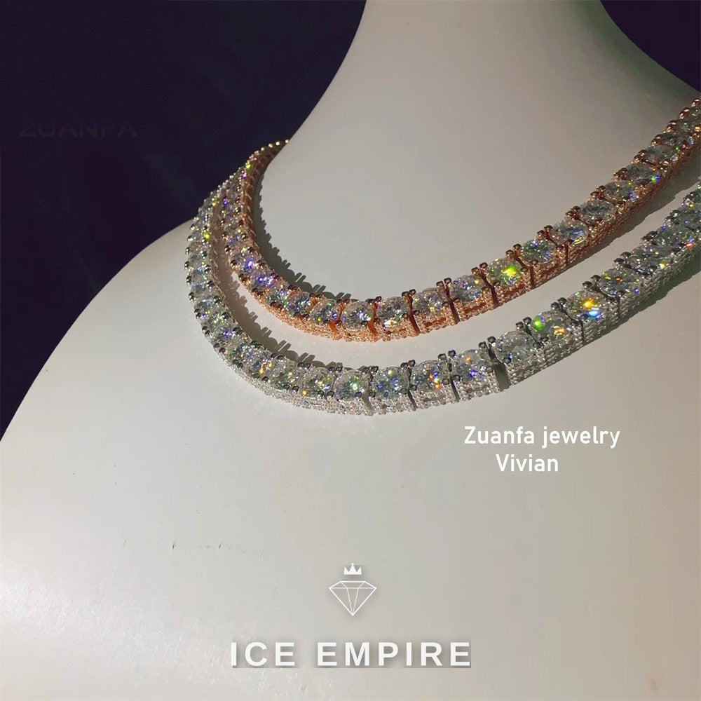 Iced Out Rose Gold Plated Moissanite Cuban Chain