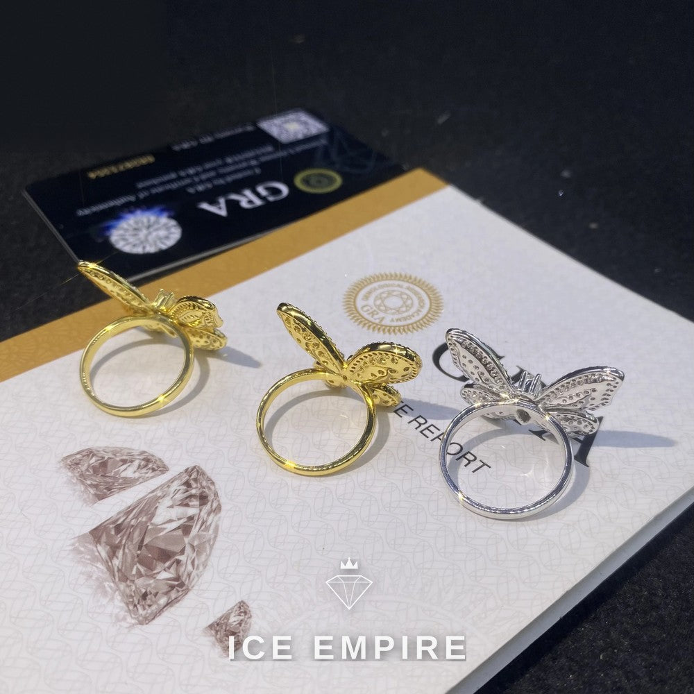 Iced Out Rose Gold Plated Moissanite Ring