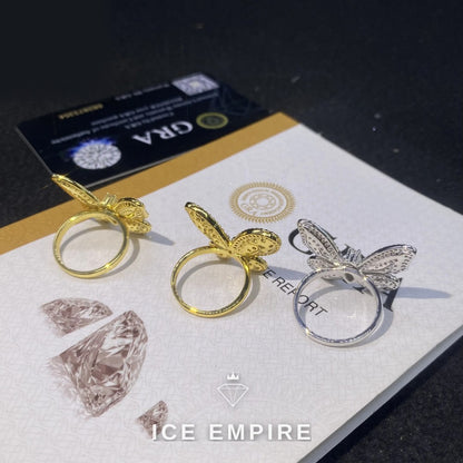 Iced Out Rose Gold Plated Moissanite Ring