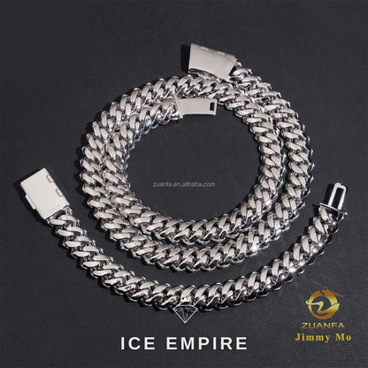 Iced Out Rose Gold Moissanite Cuban Chain
