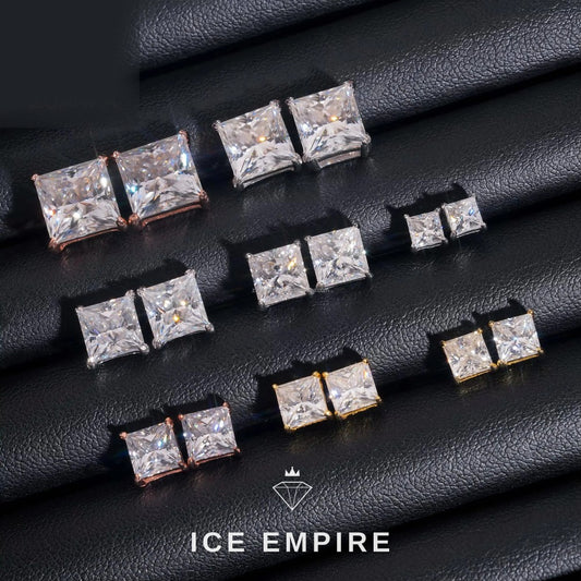 Iced Out Cluster Rose Gold Plated Moissanite Stud Earrings