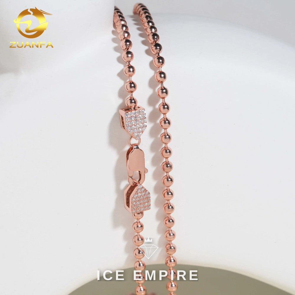 Iced Out Rose Gold Plated Moissanite Cuban Chain