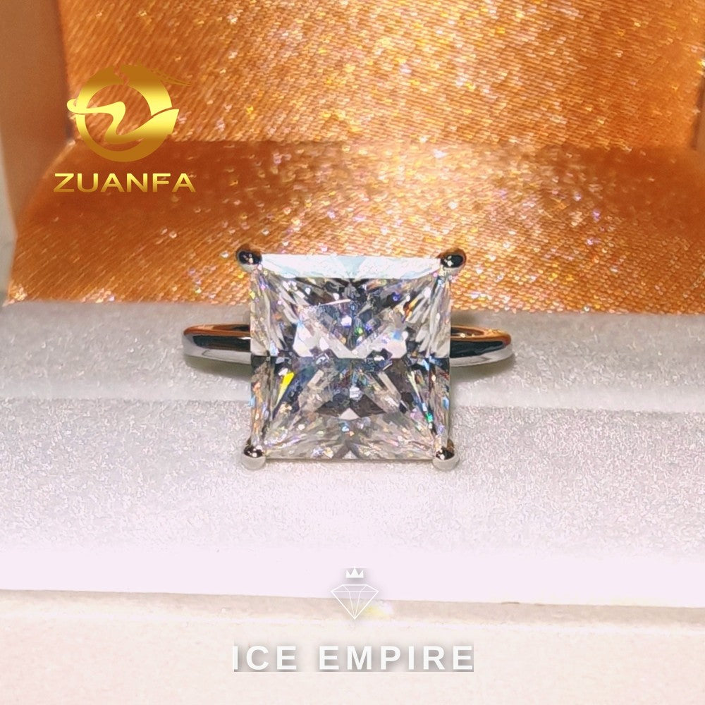 Iced Out 925 Silver Moissanite Wedding Band