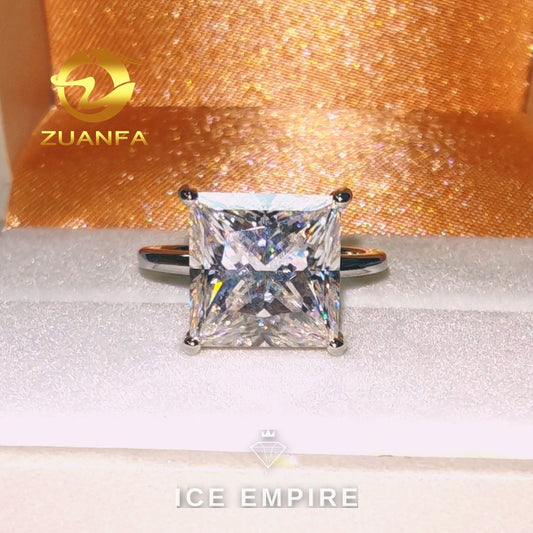 Iced Out 925 Silver Moissanite Wedding Band