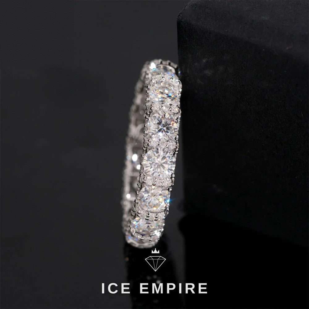 Iced Out 925 Silver Moissanite Hoop Earrings
