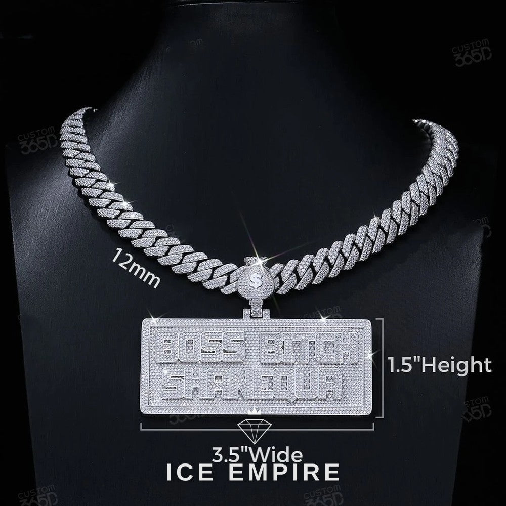 Iced Out Cross 925 Silver Pendant