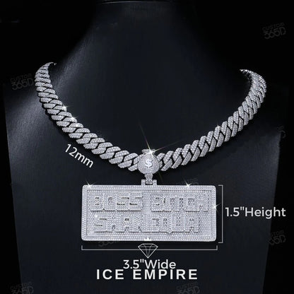 Iced Out Cross 925 Silver Pendant