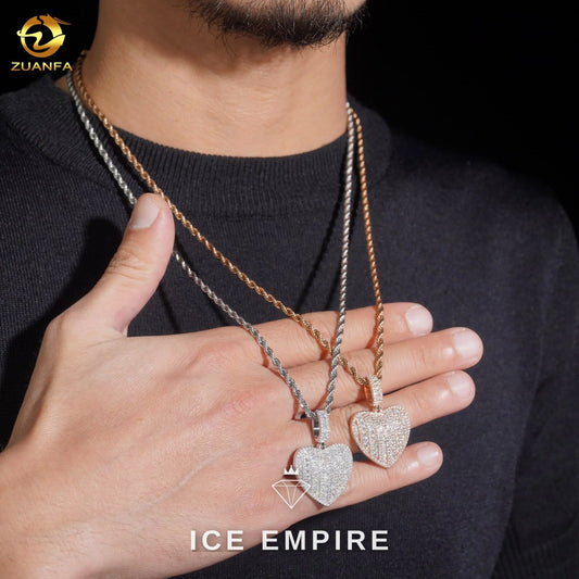 Iced Out Heart Gold Plated Moissanite Pendant
