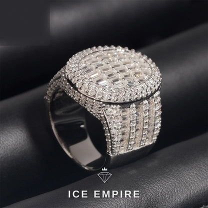 Iced Out Baguette 925 Silver Moissanite Ring