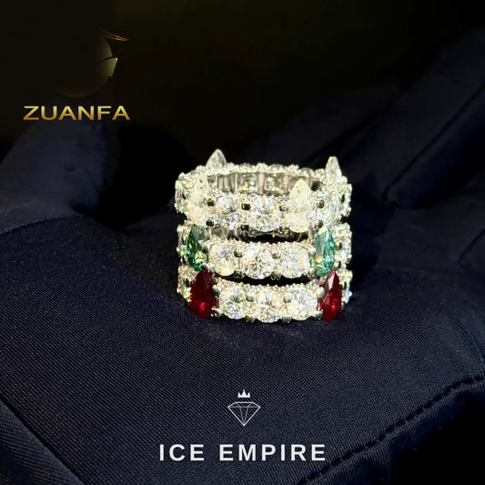 Iced Out 925 Silver Moissanite Ring