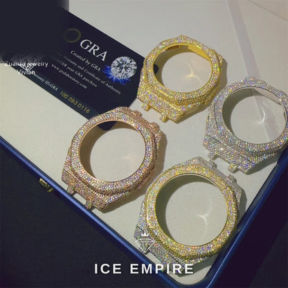 Iced Out 925 Silver Moissanite Watch