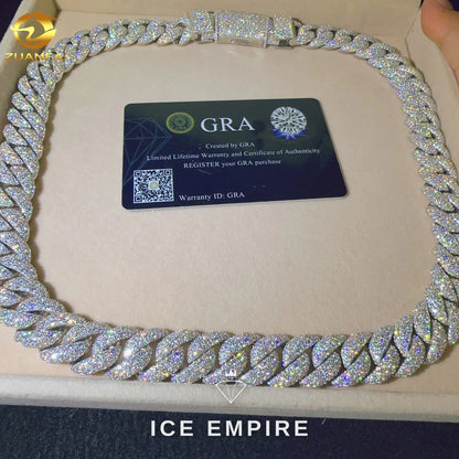 Iced Out Rose Gold Plated Moissanite Cuban Chain