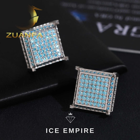 Iced Out 925 Silver Moissanite Earrings