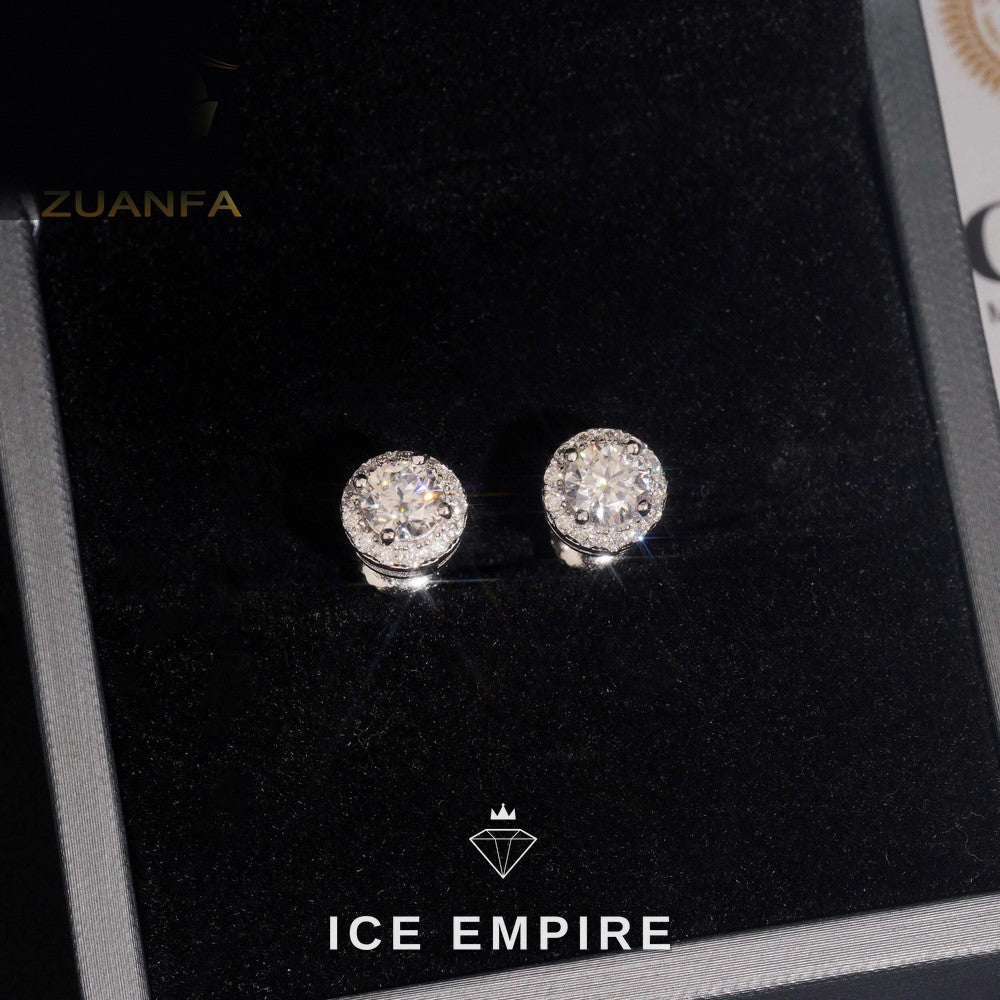Iced Out 925 Silver Moissanite Earrings