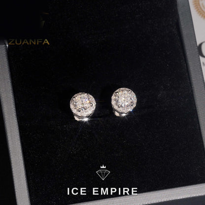 Iced Out 925 Silver Moissanite Earrings