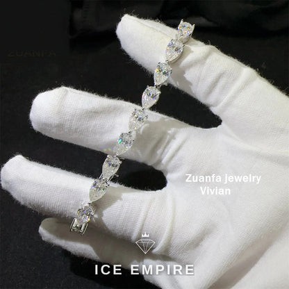 Iced Out 925 Silver Moissanite Tennis Chain