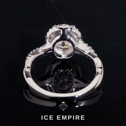 Iced Out Cluster 18K Gold Moissanite Wedding Band