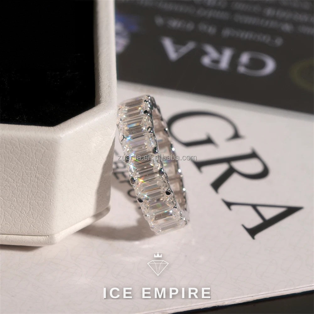 Iced Out 925 Silver Moissanite Ring
