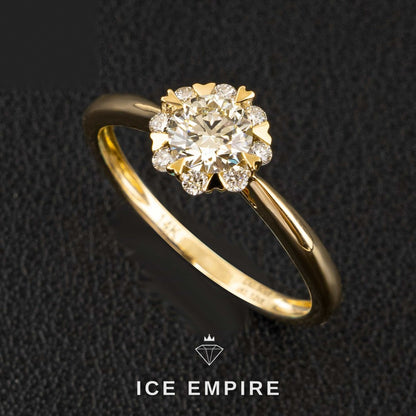 Iced Out Gold Plated Engagement Ring