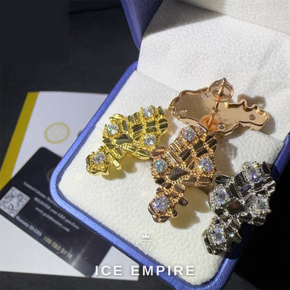 Iced Out 925 Silver Moissanite Earrings